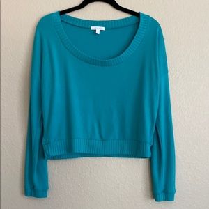 Cropped scoop neck sweater
